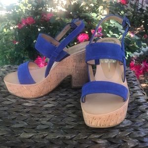 Dolce Vita Navy Platform Cork Wedges